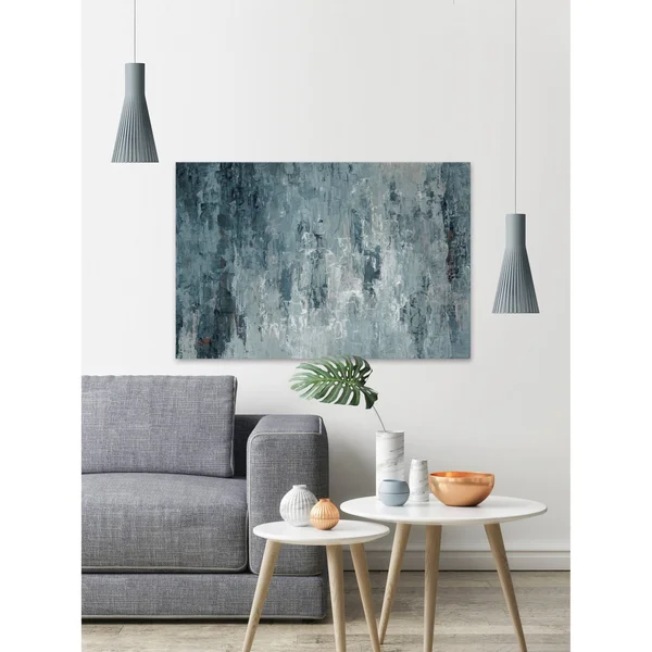 Parvez Taj Tainted Dark Blues Painting Print on Wrapped Canvas - Size: 16 x 24