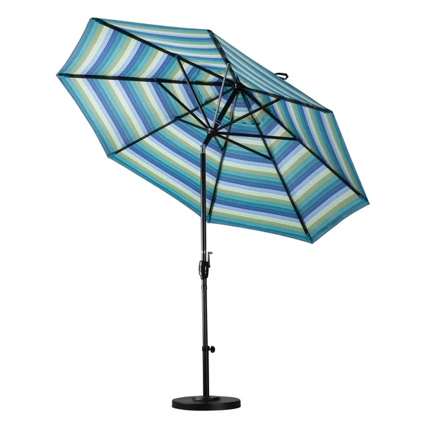 California Umbrella GSPT908-170-5402 Matte White/Sunbrella/Granite 9& Aluminum Push Tilt Market Umbrella