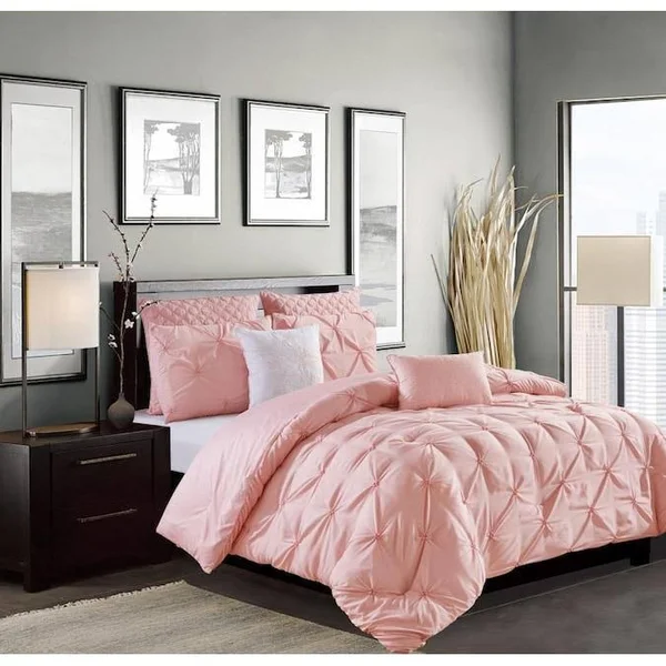 Olivia Gray Olympia 7-Piece Reversible Comforter Set in Blush - King