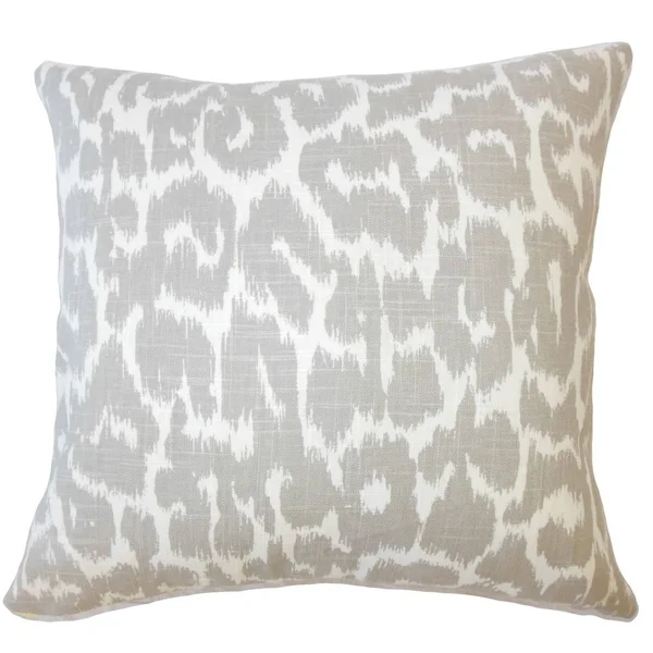 The Pillow Collection Ollyn Ikat Down Filled Throw Pillow in Mineral, Size: 12 x 18