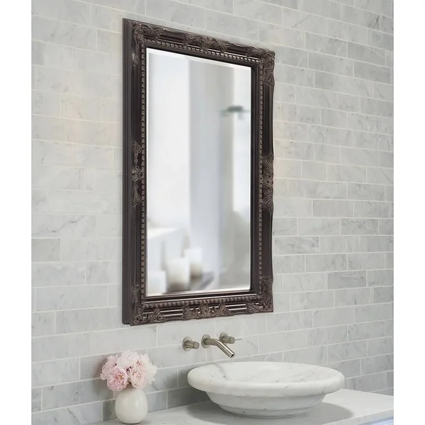 Allan Andrews Queen Ann Rectangular Black Mirror (Size)