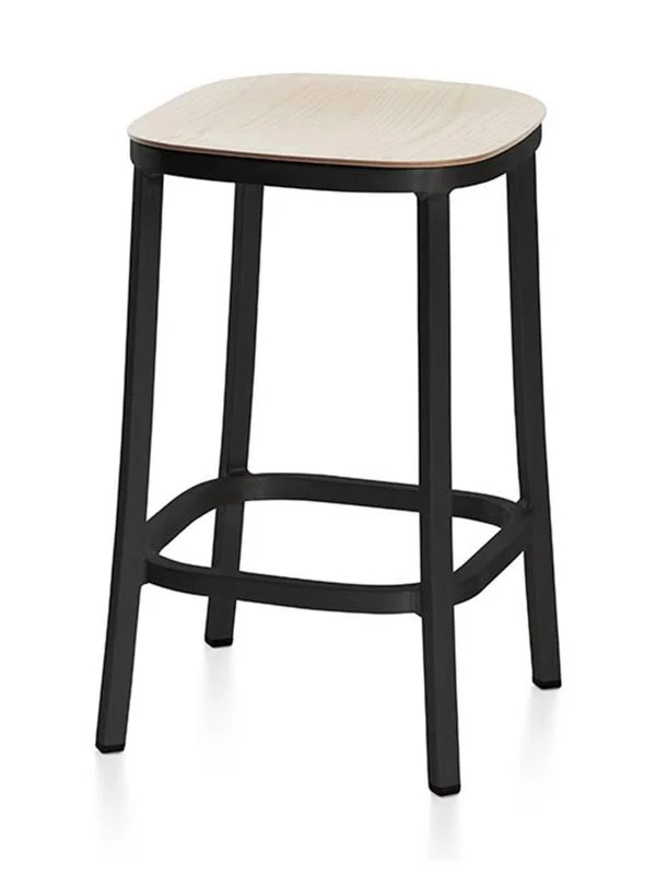 1 inch Counter Stool - Wood Seat by Emeco - Color: Brown (1 inch 24 Dark PC Walnut)