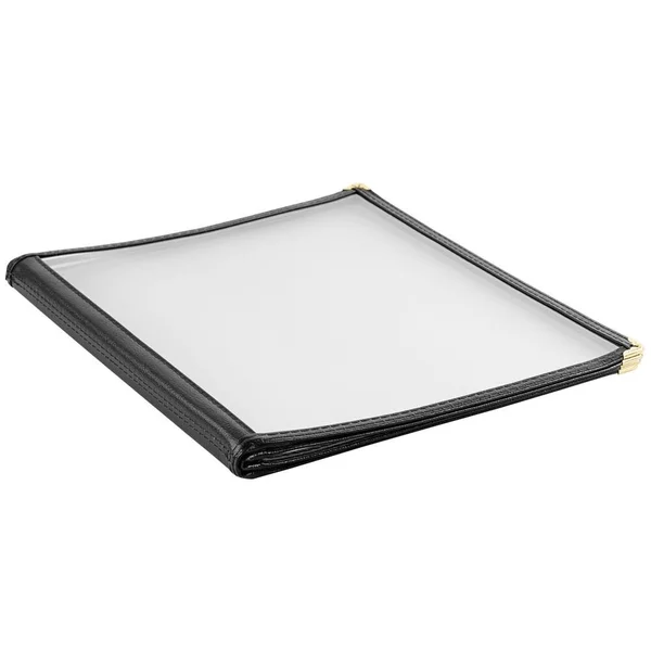 8 1/2x22 x 11x22 Four Pocket Menu Cover - Black