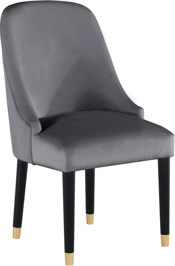 Meridian Omni Dining Chair Grey Velvetu0026 Espresso (Set of 2)