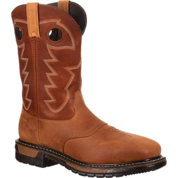 Rocky Men's 11 Western Saddle Original Ride Steel Toe Rkyw041, Size: 7, Brown