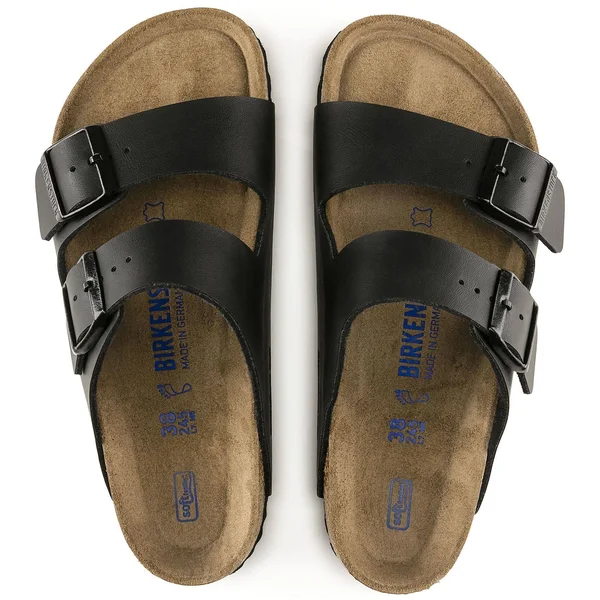 Birkenstock Arizona Birko-Flor Soft Footbed Black Leather Sandal - 11M - 9M