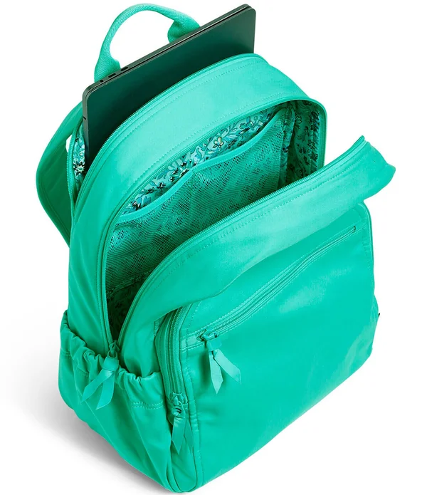 Vera Bradley Campus Backpack, Turquoise Sky-Recycled Cotton