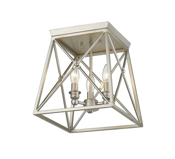 Z-Lite 447F11-AS Antique Silver 3 Light Flush Mount