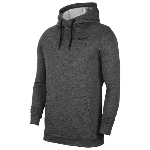 Nike Therma Fleece Hoodie - Mens - Charcoal Heather/Black, Size St