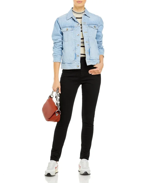 Rag & Bone/JEAN Nina High Rise Skinny Jeans No Fade Black 32