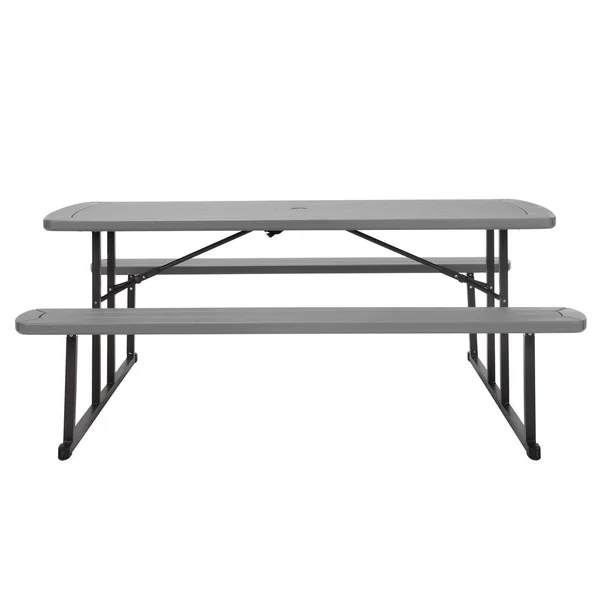 Cosco 6 ft. Dark Gray Wood Grain Folding Picnic Table