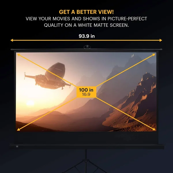 Kodak RODPJSTS100.16 Tripod Projector Screen, 100x22