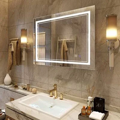 Hedwige LED Fog Free Modern & Contemporary Frameless Lighted Bathroom, Vanity Mirror Brayden Studio Size: 28x22 x 36x22