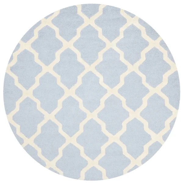 Safavieh CAM121A Cambridge Area Rug - Light Blue, Ivory: 6-ft Round