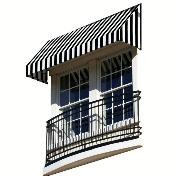 Awntech 8.38 ft. Wide New Yorker Window/Entry Awning (44 in. H x 24 in. D) Black/White NK32-8KW
