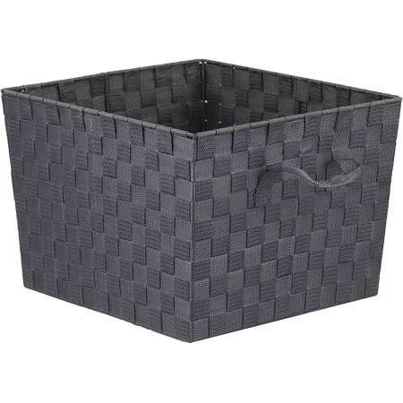 Home Basics Non-Woven Strap Handle Bin (Grey - X-Large), Easy to Use by Visit The Home Basics Store