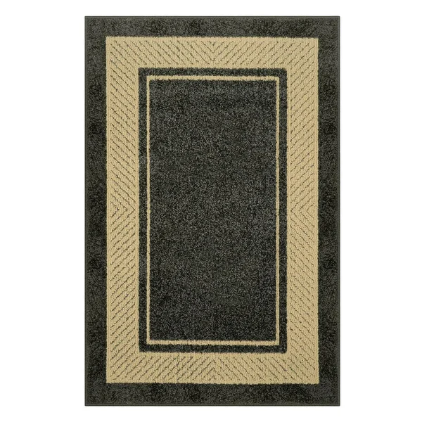 Maples Estate Border Rug, Dark Grey, 30x45