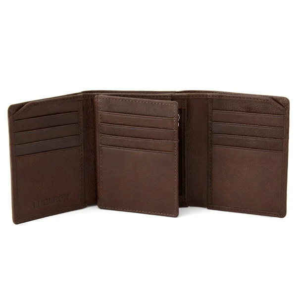 Brown California Wrap Leather Wallet - Lucleon - Men