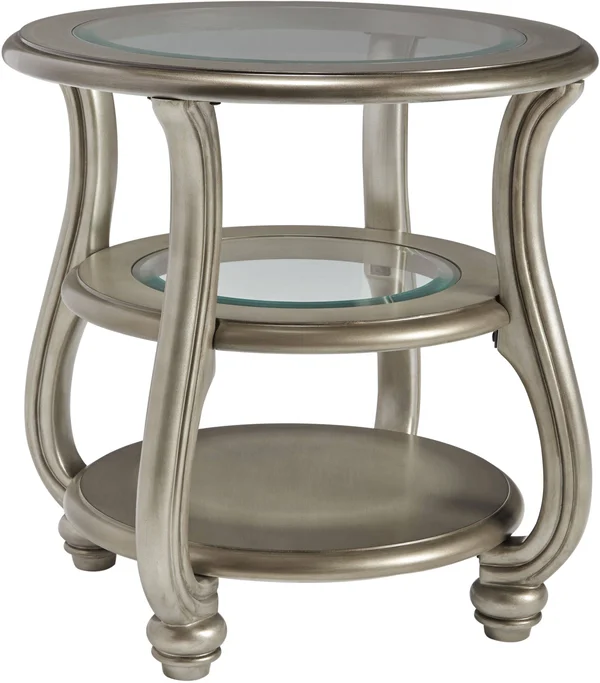 Ashley Coralayne Silver Finish Round End Table