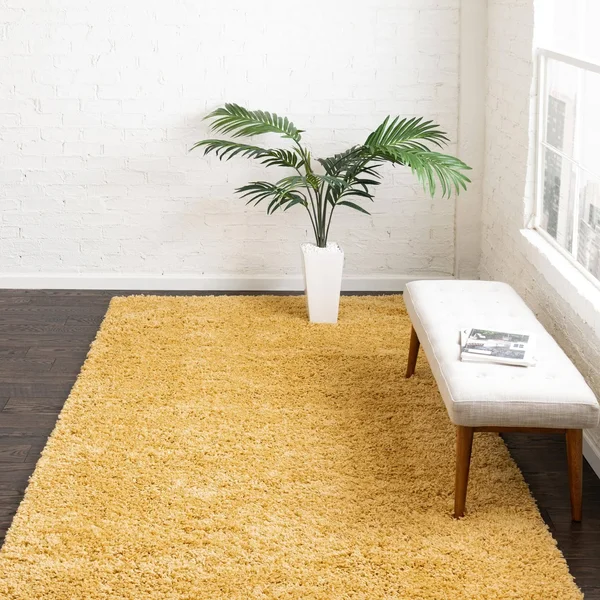Unique Loom Everyday Solid Shag Area Rug (Yellow - 10& 0 x 13& 0)