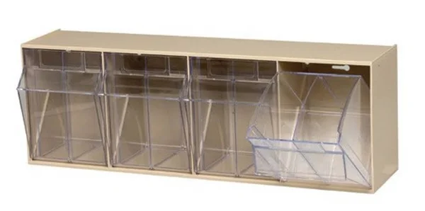 Quantum Storage Tip-Out Bin System - Beige, 6.62x22 L x 23.62x22 W x 8.12x22 H