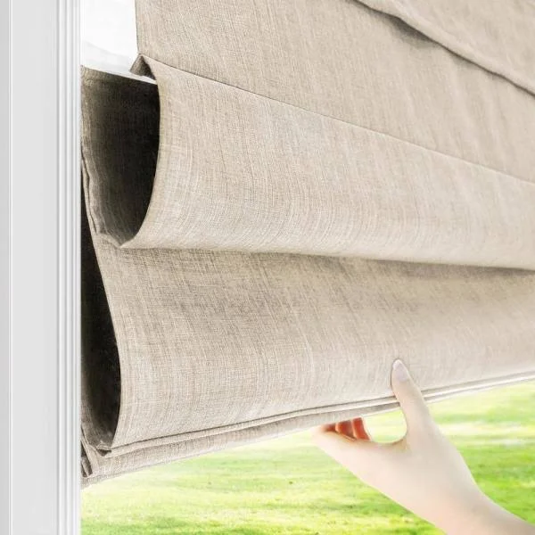Chicology RMBF4764 Cordless Roman Shades & Soft Fabric Window Blind Belgian Flax - 47 x 64 in.