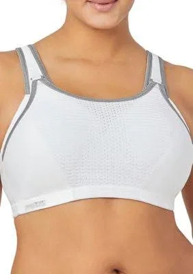 Women's Glamorise Elite Adjustable Underwire Sports Bra - Size 34G - White