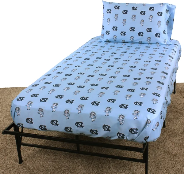 College Covers North Carolina Tar Heels Sheet Set King - White