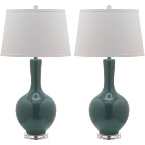 Safavieh Blanche Gourd Lamp with CFL Bulb, Multiple Colors, Set of 2, Beige