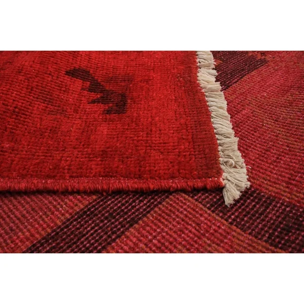 Hand-Knotted Vibrance Red Wool Rug 4&2x22 x 6&1x22