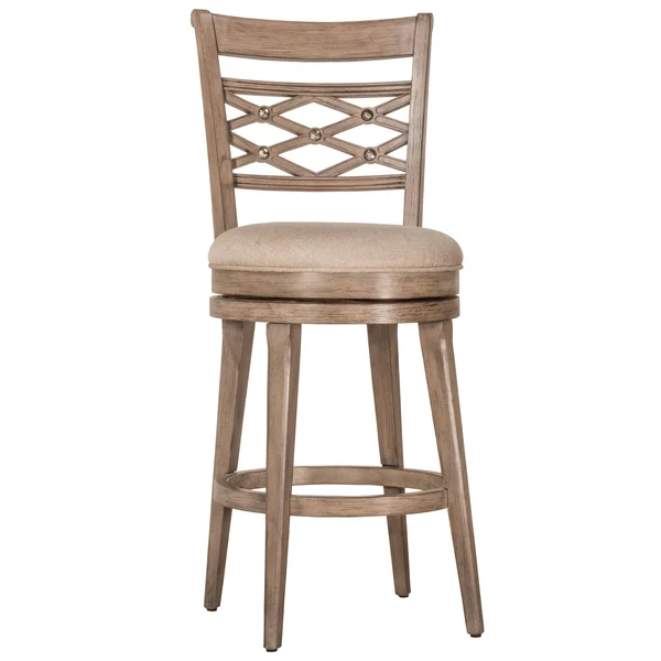 Hillsdale Furniture Chesney Weathered Grey Wood Swivel Bar Stool - 23x22W x 19.5x22L x 47.25x22H
