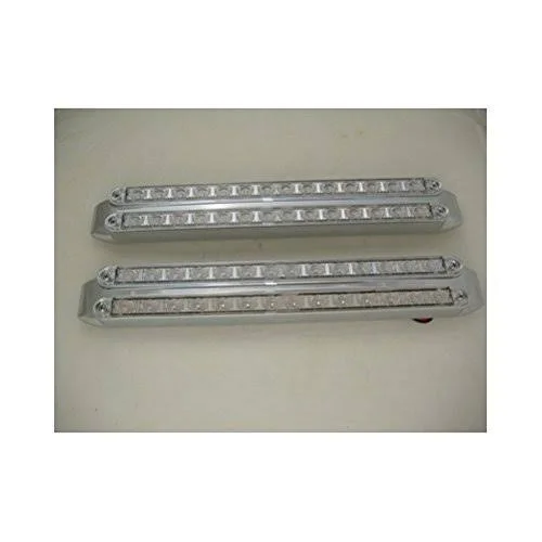 28 LED Double Combo Red LED Brake Stop Turn Tail Lights - Clear Lens