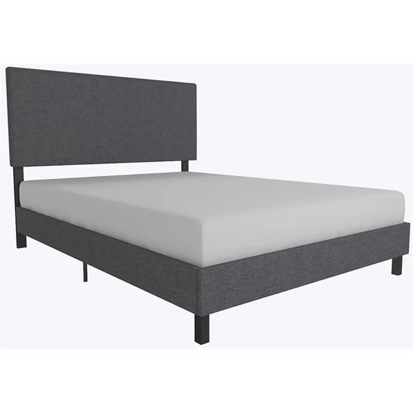 Pemberly Row Upholstered Queen Panel Bed in Gray - PR-4753-1711875