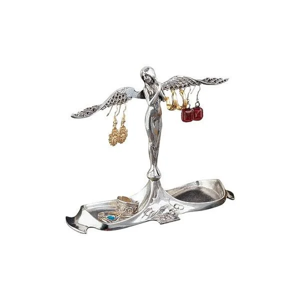 Design Toscano Art Nouveau Angel-in-Waiting Italian Pewter Jewelry Holder