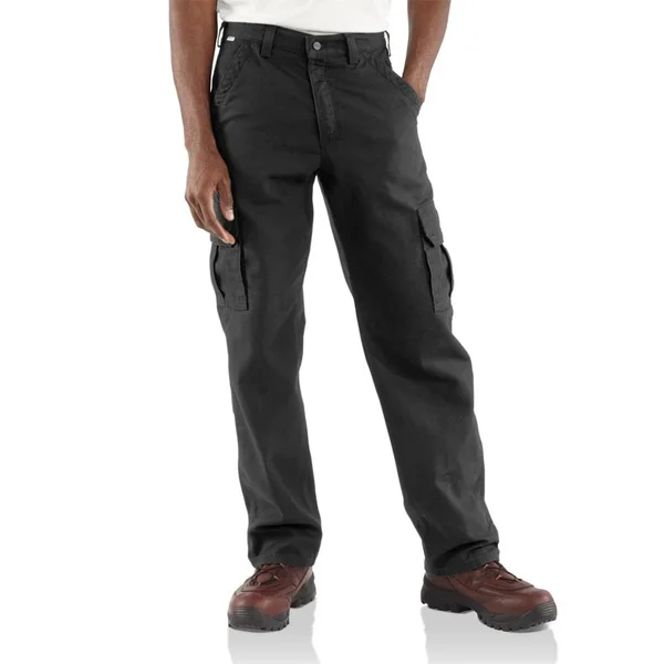 Carhartt, Men's FRB240 Factory 2nd Flame-Resistant Canvas Cargo Pant, Black, 42W x 34L, Loose-Original Fit, Cat 2, 8.5 Oun