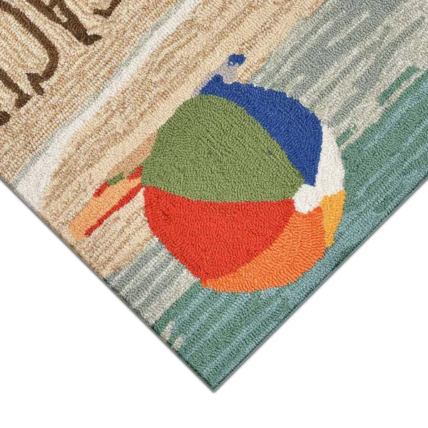 Liora Manne Frontporch Life&s A Beach Indoor/Outdoor Rug Multi 30x22x48x22