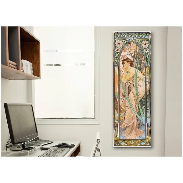 iCanvas Art Alphonse Mucha Evening Reverie - 1899 Canvas Print Wall Art 36 x 12