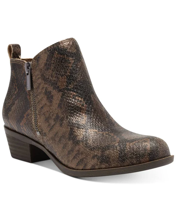 Lucky Brand Women's Basel Leather Booties - Dark Natural