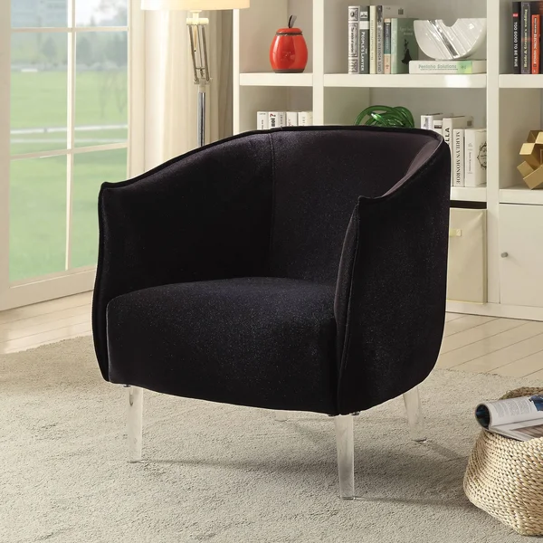 Furniture of America Natalya Contemporary Accent Chair by FOA - Black