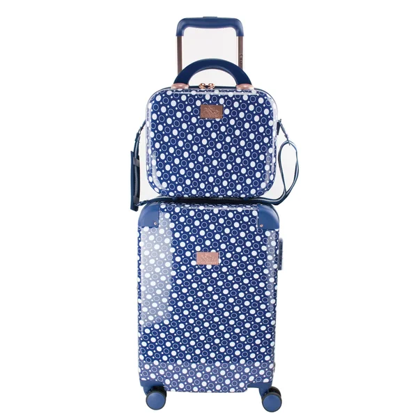 Chariot 2-pc Park Avenue Dotty Luggage Beauty Case Set