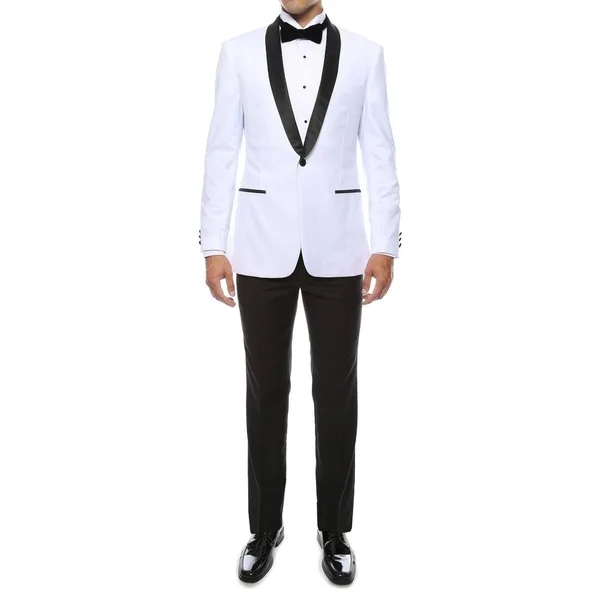 Braveman Men's Slim Fit Shawl Lapel Runway Tuxedo Burgundy 38R/32