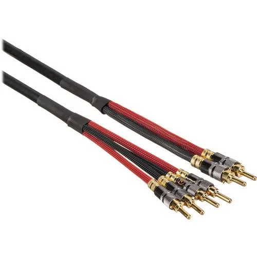 Canare 4S11 Bi-Wire Speaker Cable - 2-Banana to 4-Banana (Black - 3&) CA4S112B4B3