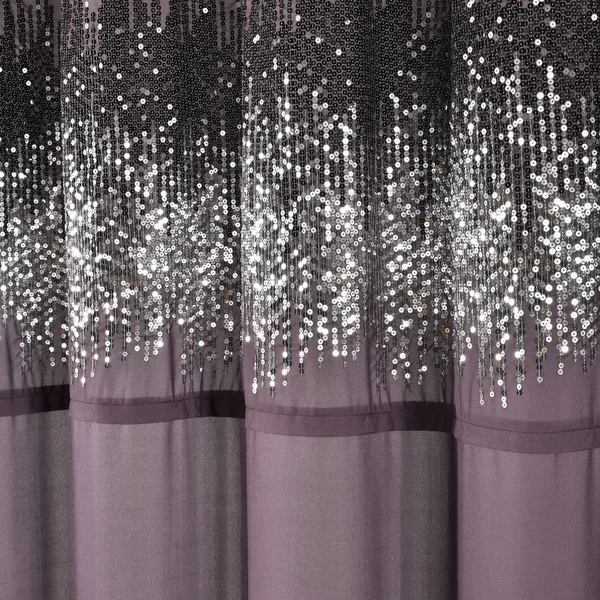 Lush Decor Shimmer Sequins Shower Curtain Dark Gray/Black Single 70x72
