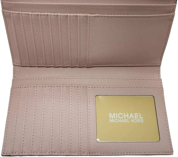 Michael Kors Jet Set Travel Leather Large Trifold Wallet Blossom
