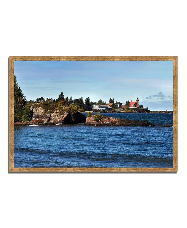 Tangletown Fine Art 26x22 x 38x22 Eagle Harbor Lighthouse Framed Photograph Print