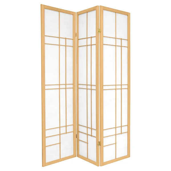 Oriental Furniture 6 ft. Tall Eudes Shoji Screen - 3 Panel - Natural
