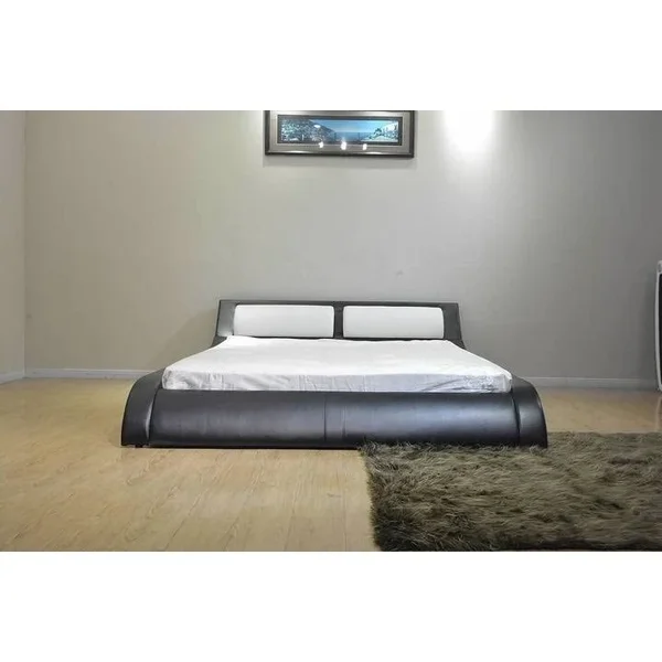 Greatime B1211EKBW Platform Bed, Eastern King, Black and White