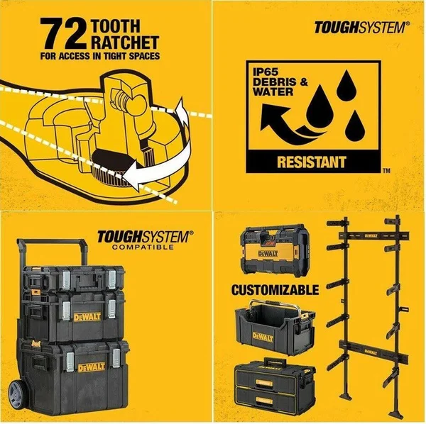 DeWalt ToughSystem 22x22 Large Tool Box w/ Socket & Ratchet Trays