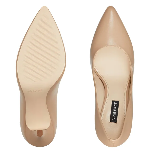 Nine West Women's Flax Pointed Toe Pumps - Barely Nude Leather