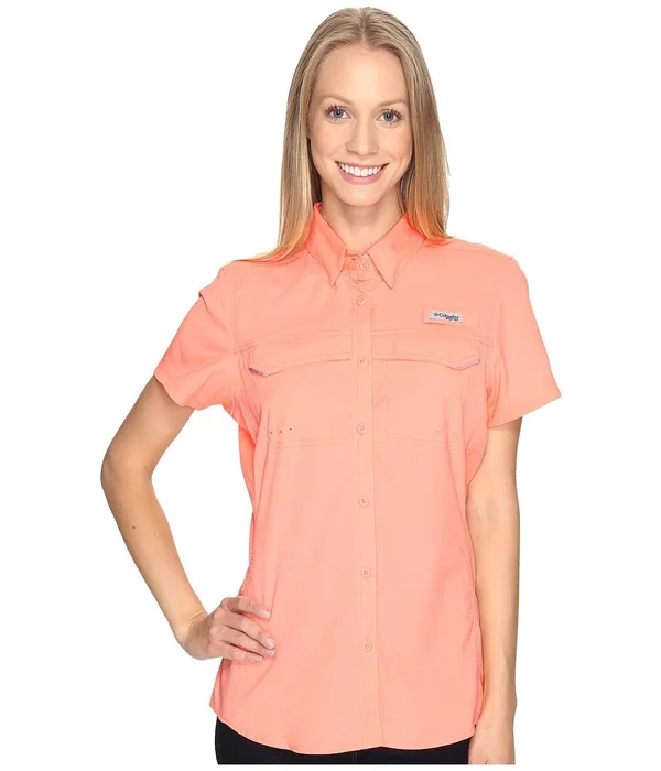 Columbia Sportswear Women's Lo Drag Short Sleeve Fishing Shirt Tiki Pink - Large - Women's Outdoor Short-Sleeve Tops at Academy S